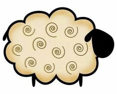 a cartoon sheep with spirals on it's back