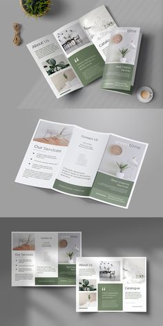 three fold brochure mockup with photoshopped images on the front and back