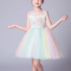 Product Title: Beautiful Embroidered Flower Rainbow Tulle Sleeveless Party DressKeyword Tag: Daddys Girl Mommys World Shirt* Bow and pearl decor* Embroidered flower* Fabric: 80% Polyester, 20% Cotton* Available for Machine Wash as well as TumbleDry* Imported Are you look for a best quality and affordable dress? Then Beautiful Embroidered Flower Rainbow Tulle Sleeveless Party Dress is the best one for you! The Fashion colours with amazing designs for reflect fashion vibes that will embrace you th Rainbow Flower Girl Dress, Flower Rainbow, Sleeveless Party Dress, Fashion Vibes, Rainbow Wedding, Flower Fabric, Pearl Decor, Rainbow Dress, Affordable Dresses