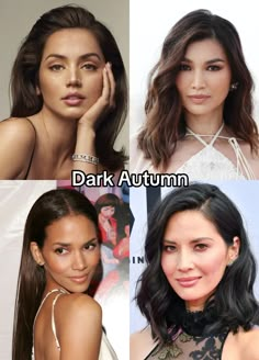 Get the ultimate guide to dark autumn color analysis. Discover how to identify, what colors to wear, and style tips tailored for Dark Autumns. Makeup For Dark Autumn, Soft Natural Deep Autumn, Dark Autumn Color Palette Outfit, Dark Autumn Celebrities, Autumn Color Analysis, Nail Ink