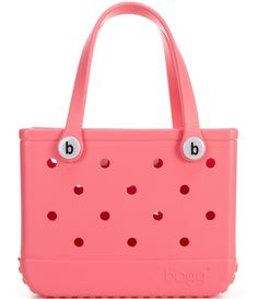 From Bogg Bag&#x2C; the Bitty Bogg Bag Tote features: Ethylene-vinyl acetate materialDurable&#x2C; washable&#x2C; tip-proofApprox. 11" x 8.5" x 4.5" bag; 5" handle drop Imported. Trendy Waterproof Rectangular Bags, Trendy Waterproof Pink Bag, Pink Rectangular Plastic Bag, Pink Plastic Shopping Bag, Pink Rectangular Plastic Bags, Rectangular Pink Plastic Bag, Rectangular Pink Plastic Bags, Pink Waterproof Bag For Daily Use, Waterproof Red Rectangular Bag