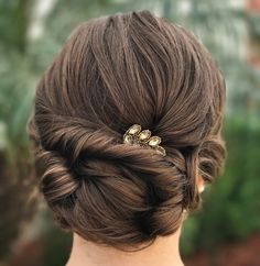 Twisted Low Bun Updo Medium Updo, Low Bun Updo, Peinados Recogidos, Low Bun