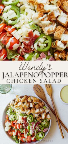 this salad is loaded with chicken, peppers and other ingredients to make it the perfect side dish for any meal