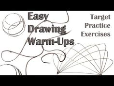 the words easy drawing warm - ups are in black and white