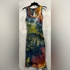 Nwt Absolutely It!! Tie-Dye Sleeveless Stretchy Midi Dress Color Tie-Dye Multi / Denim Blue Yellow Size M (Juniors) Features Midi Dress Round Neckline Tie-Dye Dress Sleeveless Stretchy Dress 9” Side Slits On Both Sides Of Hem Fabric & Care 95% Polyester / 5% Spandex Machine Wash Lay Flat To Dry Never Worn! Measurements In Pics Are Approximate! Sleeveless Tie Dye Cotton Dresses, Tie Dye Sleeveless Cotton Dress, Tie Dye Cotton Sleeveless Dresses, Sleeveless Cotton Tie-dye Dresses, Yellow Fitted Sleeveless Cotton Dress, Fitted Sleeveless Yellow Cotton Dress, Fitted Multicolor Sleeveless Cotton Dress, Dye Dress, Stretchy Dress