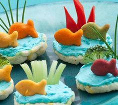 there are some cookies that have fish on them