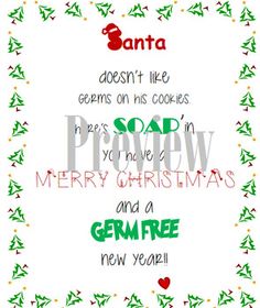 santa doesn't like gems on his cookies merry christmas and a germ free new year