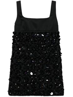 black A-line sequins embellishment rear zip fastening square neck Mini Dress Black, Demi Fine Jewelry, Iconic Bags, Exclusive Fashion, Fine Earrings, Ballet Flat Shoes, Ski Wear, Lady Dior, Cocktail Dress Party