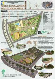 a map showing the layout of an urban park with lots of trees and other things to see