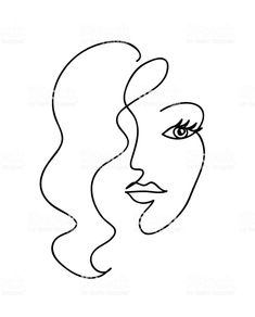 a line drawing of a woman's face