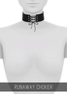 a white mannequin with a black choker on it's neck and chest