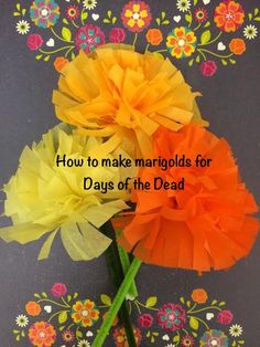 Paper Marigolds, Teaching Spanish To Kids, Elementary Projects, Preschool Spanish, Middle School Spanish, Den Mrtvých, School Lesson Plans