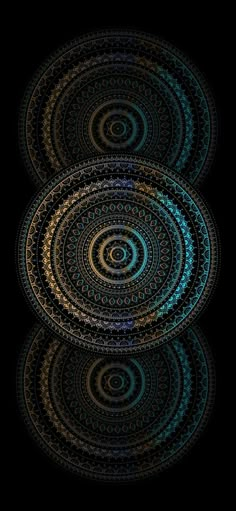 three circles are arranged in the shape of an abstract pattern on a black background photo