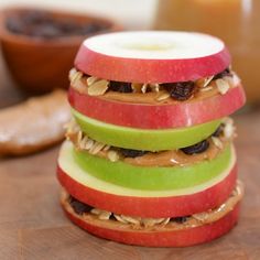 apple sandwiches stacked on top of each other