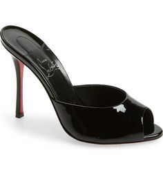 Christian Louboutin Me Dolly Peep Toe Slide Sandal | Nordstrom Elegant High Heel Sandals With Red Sole, Elegant Sandals With Red Sole And Open Heel, Sleek Open Toe Heels With Red Sole, Luxury Open Toe Heels For Cocktail, Elegant Sandals With Red Sole, Elegant Fitted Sandals With Red Sole, Luxury Red Sole Open Toe Heels, Elegant Open Toe Sandals With Red Sole, Luxury Open Toe Heels With Red Sole