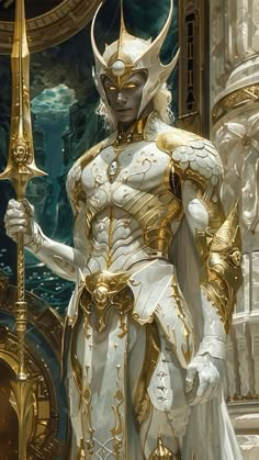 Roman Character Design, Golden Clothes, Fairy Man, Roman King, God Of Protection, Fantasy Gods, Free Fire Max, Fairy Pictures, Alien Concept Art