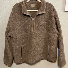 Skims Cozy Knit Sweater Size Xl. New Without Tags Inventory Bin H Cozy Sweater With Fleece Lining For Outdoor, Comfortable Winter Tops With Pockets, Comfy Winter Tops With Pockets, Casual Sweater With Fleece Lining For Cold Weather, Casual Half-zip Sweater For Cold Weather, Casual Half-zip Sweater For Outdoor, Casual Half-zip Outdoor Sweater, Casual Brown Half-zip Outerwear, Casual Cozy Fit Sweater With Fleece Lining