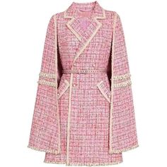 LOVEMI Jackets As shown / M Lovemi -  Women's small fragrance coat Pink Coats For Women, Mantel Cape, Winter Cloak, Tweed Overcoat, Grunge Outfit, Pink Tweed, High Street Fashion, Retro Mode, Tweed Coat