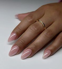 @dovenailsbysharon #gelnails #almondshapednails #pinknails #weddingnail #weddingnailinspo Classy Dip Nails Almond, Almond Nails Powder Dip, Almond Neutral Nails Classy, Simple Nude Almond Nails, Gel Nails Almond Shape Short, Almond Shellac Nails, Short Nails Inspo Black Women, Minimalist Nails Black Women