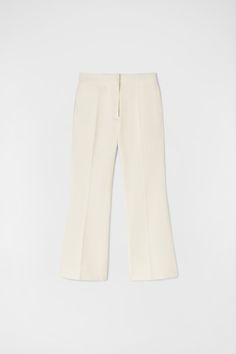 Tailored Trousers Woman | Jil Sander Official Online Store Fitted Cotton Pants With Five Pockets, Elegant Wide Leg Chinos With Pockets, Cotton Dress Pants With Belt Loops, Ankle-length, Classic Fitted Pants With Concealed Front Fastening, Fitted Chinos With Belt Loops And Straight Pants, Tailored Straight Leg Elastane Work Pants, Tailored Straight Leg Work Pants In Elastane, Fitted Wide Leg Pants With Five Pockets, Chic Fitted Straight Leg Chinos