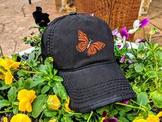 Butterfly High ponytail cap, Butterfly Hat, monarch butterfly hat, butterfly baseball cap, butterfly birthday gift, butterfly Christmas gift by DistinctHeadwear on Etsy Cute Adjustable Black Baseball Cap, Casual Dad Hat With Custom Embroidery, Custom Embroidery Trucker Hat With Curved Bill, Casual One-size Hats For Gifts, Casual Black Hat With Custom Embroidery, Custom Embroidered Trucker Hat Baseball Cap, Custom Embroidered Trucker Hat, Baseball Cap Style, Customizable Adjustable Casual Snapback Hat, Custom Embroidered Trucker Baseball Cap