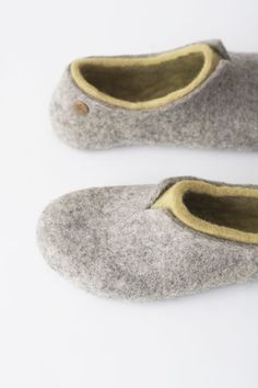 Felted Slippers for Women Lovely Natural Women's House Shoes in Colors of Olive Green and Grey - Etsy Lithuania Gray Non-slip Closed Toe Slippers, Cozy Gray Slippers With Round Toe, Gray Slip-on Slippers For Indoor Use, Gray Cozy Slip-on Slippers, Gray Slip-on Indoor Slippers, Green Flat Slippers With Rubber Sole, Green Non-slip Closed Toe Slippers, Gray Closed Toe Indoor Slippers, Comfy Gray Slip-on Slippers