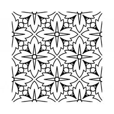 a black and white drawing of an intricate design