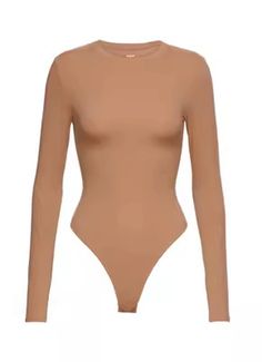 Lasaky - Kim Kardashian Long Sleeve Bodysuit Cotton Base Layer Top Shaping Bodysuit, Shapewear Bodysuit, Neck Stretches, Cotton Bodysuit, Body Sculpting, Top Light, Solid Tops, Long Sleeve Bodysuit, Kim Kardashian