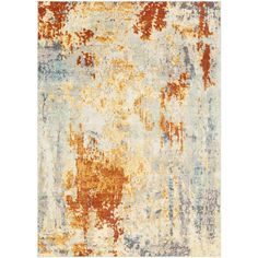 an orange and blue area rug