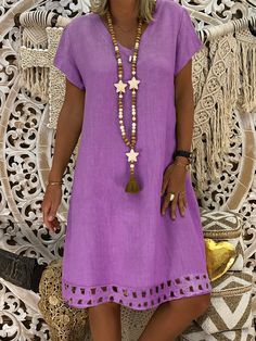 Bohemian Pants, Purple Midi Dress, Sun Dresses, Maxi Robes, Printed Shift Dress, Knee Dress, Sleeve Dresses, Vestido Casual