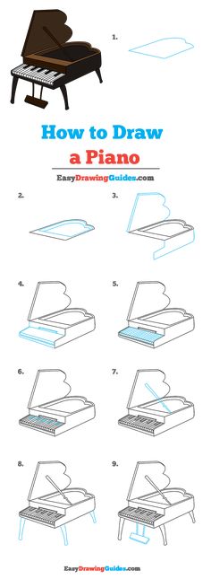 how to draw a piano with step by step instructions for beginners and advanced students