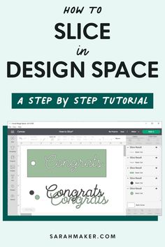 how to slice in design space on the computer screen with text overlaying it