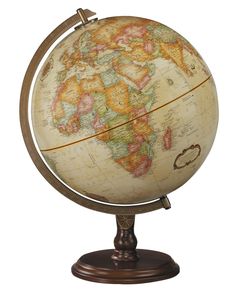 an old world globe on a wooden stand