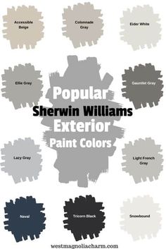 the different shades of paint that are used for walls and ceilings in various colors, including gray