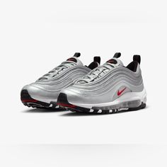 Big Kids Unisex Nike Air Max 97 Metallic Silver/White/Varsity Red Baby Boy Nike, Nike Kobe Bryant, Nike Force 1, Nike Air Jordan 6, Shoes Big, Kids Running Shoes, Nike Force, Nike Roshe Run, Pink Nikes