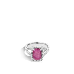 Magic Cut Ring with Indian Ruby and Diamonds