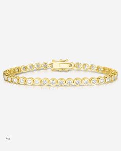 Ring Concierge Bracelets Bezel-Set Classic Diamond Tennis Bracelet 14k yellow gold 4ct Ring Concierge, Necklace Length Guide, Bracelet Size Chart, Kids Rings, Kids Bracelets, Diamond Tennis Bracelet, Bracelet Ring, Bezel Set Diamond, Kids Earrings