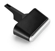 a black and white charger on a white background