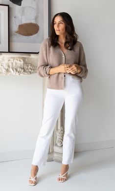 A timeless, versatile classic that layers beautifully with just about any outfit for an effortlessly chic look. Knit with supremely warm and lightweight cashmere, you won't want to leave home without it. V-neck cardigan with elegant ribbed knit. White pearlescent buttons. Hits at the hips. Wear open or buttoned up. FIT: Relaxed fit. Size down if you're between sizes. 100% LUXURY CASHMERE Silk Slip Skirt, Cashmere Winter Scarf, Silk Tee, Cashmere Pants, Cashmere Socks, Cashmere Beanie, Silk Pajama Set, Cardigan Outfits, Cashmere Turtleneck