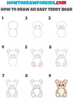 how to draw teddy bear for kids with easy step - by - step drawing instructions