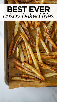 crispy french fries Air Fried Fries Homemade, Easy French Fries Baked, Best Oven Baked French Fries, Homemade Baked French Fries Ovens, Healthy French Fries Baked, Crockpot French Fries, Homemade Fry Recipe, At Home French Fries, Best Baked French Fries