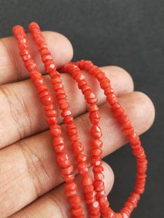 Stone : Natural Italian Coral Grade : AAA Size : 3 & 3.5 mm Diameter Beads (Vary in Variations) Shape : Irragular (Faceted) Color : Orange (Nearer to Red) Origin : Italy Strand Length : 18 Inches (Without Hooks) Gemstone are made in Billions of Years in the Womb of Earth. Gemstones connect us widely to the universe and spirits. All the photographs of the item are captured in natural daylight. The photographs are uploaded without any enhancements or editing. All photographs depicts the color Coral Faceted Beads For Jewelry Making, Gemstone Beads Wholesale, Color Orange, Gemstone Beads, Universe, Coral, Beaded Bracelets, Italy, Beads