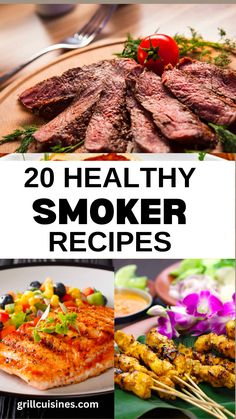 20 healthy smoker recipes with text overlay