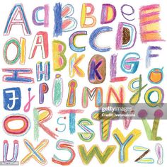 colorful crayon alphabet letters and numbers on white background stock photo getty images