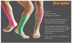 Kinesiology taping instructions for shint splints #ktape #ares #shinsplints Anterior Shin Splints, Shin Splint Exercises, Physical Therapy Student, Ankle Pain