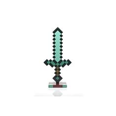 As if the Diamond Sword wasn't useful enough - now it's been turned into a novelty lamp that lets you show off your Minecraft fandom in style! This lamp is USB-powered, so you can plug it into your computer or console while you play. When switched on, prevents Endermen, Creepers, and Zombies from spawning IRL. Dimmable, with 15 minute auto shut off. Even when it's not on, it's pretty cool-looking decor for a Minecraft fan of any age! Energy-efficient LED light, USB cable provided. Officially lic Minecraft Decor, Tall Desk, Minecraft Diamond, Fun Adventures, Fixture Table, Night Light Lamp, Minecraft Creations, Light Energy, Desk Light