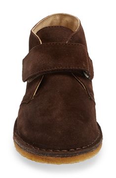 Easy to put on and stylish to boot, this suede chukka is perfect for school, weekend outings and everything in between. Adjustable hook-and-loop strap Leather upper and lining/synthetic sole Imported Kids' Shoes Casual Brown Boots With Buckle Closure, Adjustable Brown Leather Boots, Casual Brown Closed Toe Chukka Boots, Adjustable Brown Boots With Round Toe, Brown Adjustable Round Toe Boots, Suede Chukkas, Summer Wardrobe Essentials, Wedding Guest Shoes, Chukka Boot