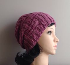 It is handmade knit from anti-piling yarn in a beautiful dark pink color. Cap is made from wool yarn  will look good for many years. Head circumference: approx. 55  cm If you have any question, please contact me. You can see all my items in my etsy shop: https://www.etsy.com/shop/HappyMonBoutique?ref=seller-platform-mcnav Thanks for looking! Warm Beanie One Size - Perfect For Gift, Cozy Beanie Hat As Gift, Hand Knitted Hat For Winter Gift, Warm One-size Beanie As Gift, Handmade Beanie As Winter Gift, Warm Yarn Hats For Gifts, Warm Yarn Hat As Gift, Warm Yarn Hats As A Gift, Hand Knitted Beanie One Size As Gift