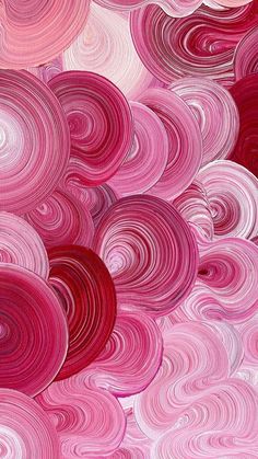 an abstract painting with pink and red colors