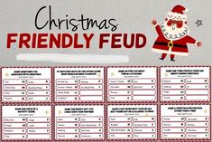 a christmas friendly fud game with santa clause on it